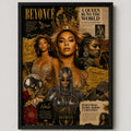 Cuadro Beyonce Elementos Iconicos Canciones Musica Pop Marco Negro