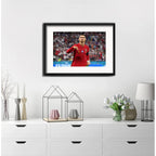 Cuadro Cristiano Ronaldo Futbol Foto B2 53x43cm Con Paspartú Marco Negro
