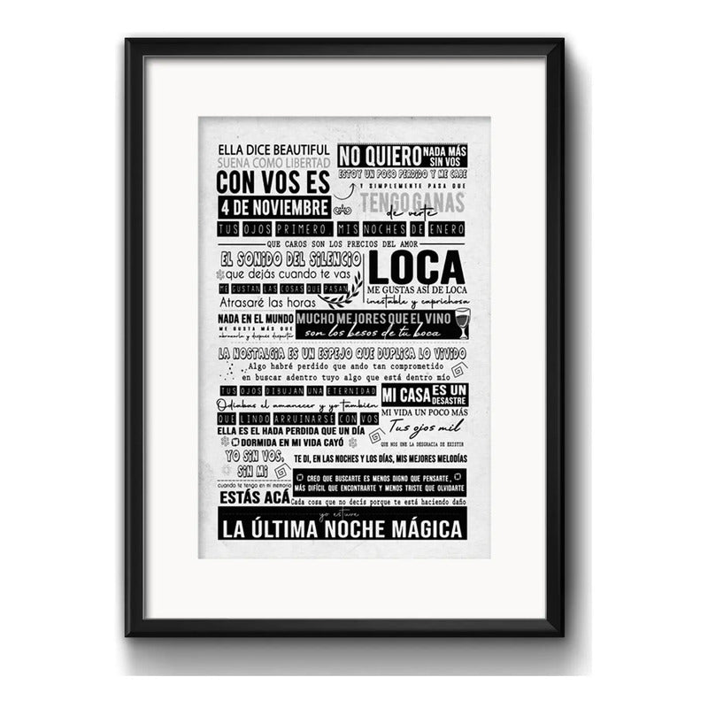 Cuadro Chano Tan Biónica Musica Decoracion Con Paspartú