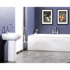 Set 2 Cuadros Heroes Baño Batman Mujer Maravilla Paspartú