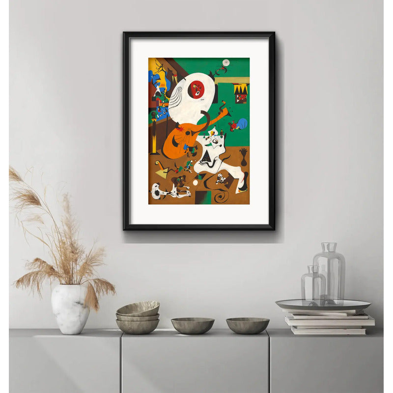 Cuadro Joan Miró Interior Holandés I 53x43cm Con Paspartú Marco Negro
