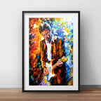 Cuadro Eric Clapton Pop Art Guitarra Decoracion Con Paspartú Marco Negro