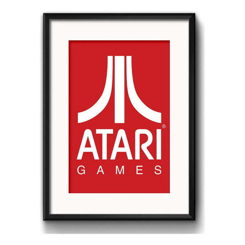 Cuadro Atari Retro Game Geek Decoracion Con Paspartú Marco Negro