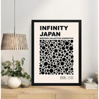 Cuadro Yayoi Kusama Infinity Dots Arte Japones Minimalista Yayoi Kusama Dots Blanco Y Negro Marco Negro