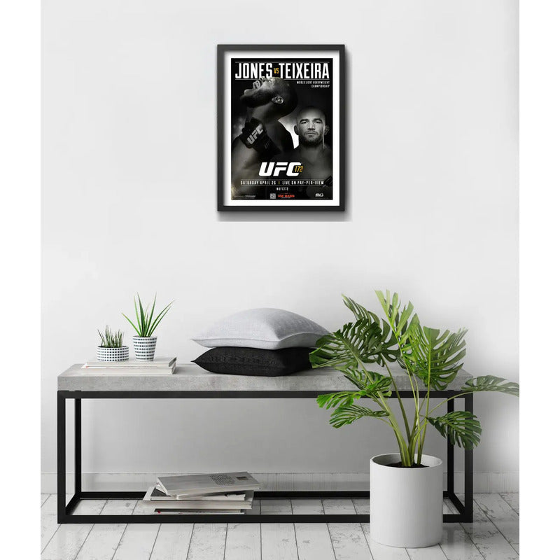 Cuadro Ufc Fight Peleas Famosas Retro Mma Deporte Coleccion Ufc 172 Jon Jones Vs Glover Teixeira Negro