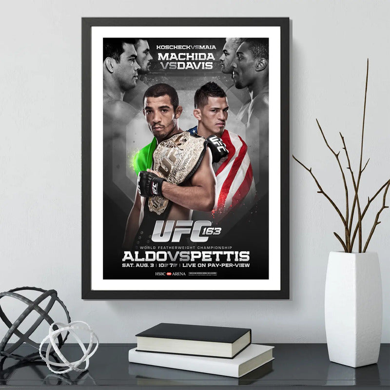 Cuadro Ufc Fight Peleas Famosas Retro Mma Deporte Coleccion Ufc 163 José Aldo Vs Pettis Negro