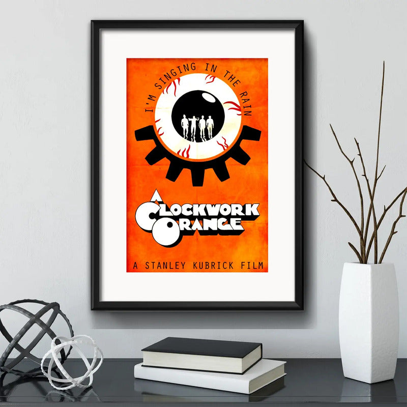 Cuadro La Naranja Mecánica Clockwork Orange Con Paspartú Modelo 2 Con Marco Negro