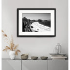 Cuadro Rio De Janeiro Blanco Y Negro B7 53x43cm Con Paspartú Playa De Copacabana Avenida Atlantica Con Marco Negro