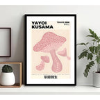 Cuadro Yayoi Kusama Cucumelo Hongos Tokyo Arte Japones Marco Negro