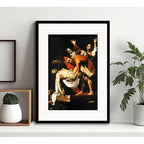 Cuadro Caravaggio Estilo Art Barroco Decoracion Con Paspartú La Sepultura De Cristo Con Marco Negro