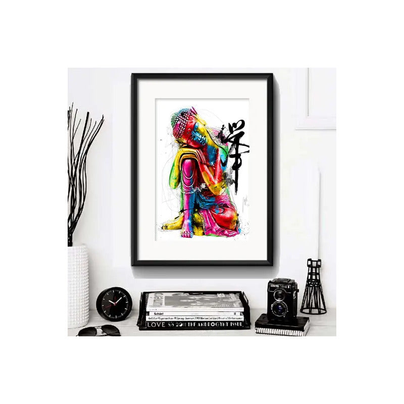 Cuadro Buda Budismo Meditacion Zen Feng Shui Con Paspartu