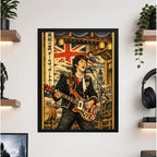 Cuadro Paul Mccartney Arte Japones Banda Rock Retro Vintage Marco Negro