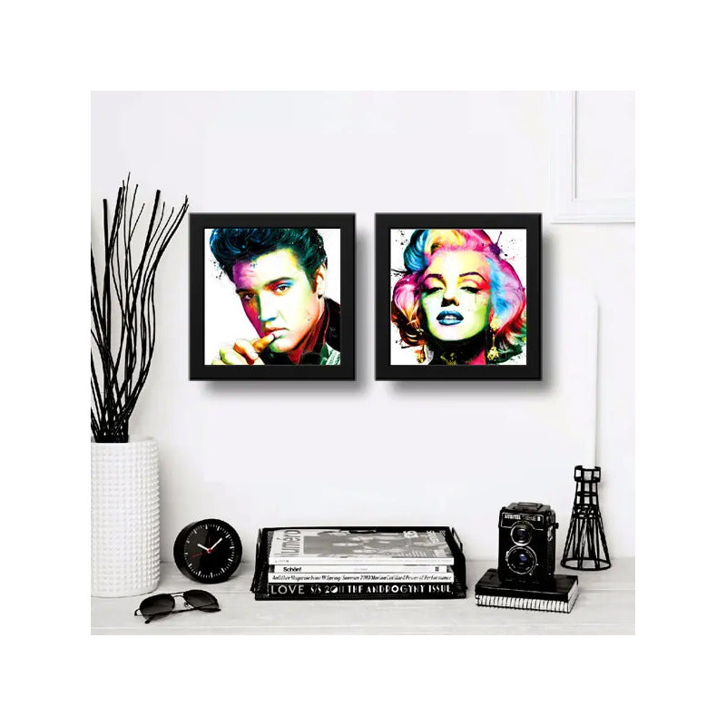 Set 2 Cuadros Elvis Marilyn Monroe Pop Art Retro Decoracion