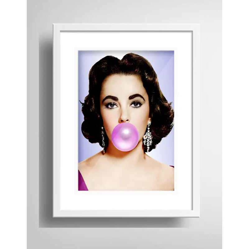 Cuadro Elizabeth Taylor Chicle Pop Art Decoracion Paspartú