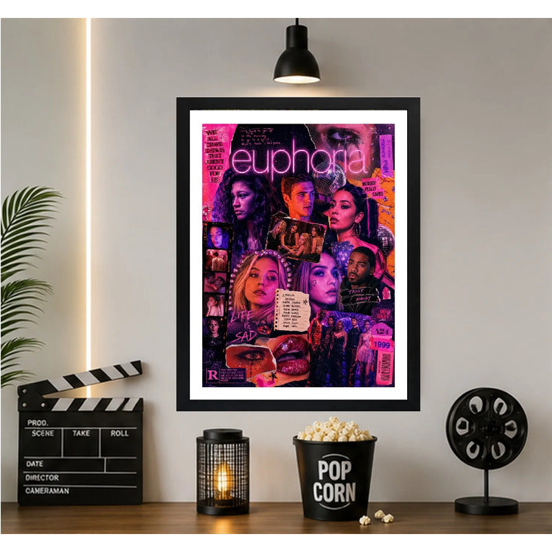 Cuadro Euphoria Personajes Série Tv Cassie Sydney Sweeney Marco Negro