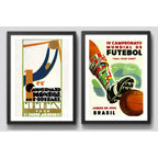 Set 2 Cuadros Copa Del Mundo Futbol Uruguay 1930 Brasil 1950 Marco Negro