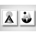 Set 2 Cuadros Geometrico Escandinavo Abstracto Decoracion B2