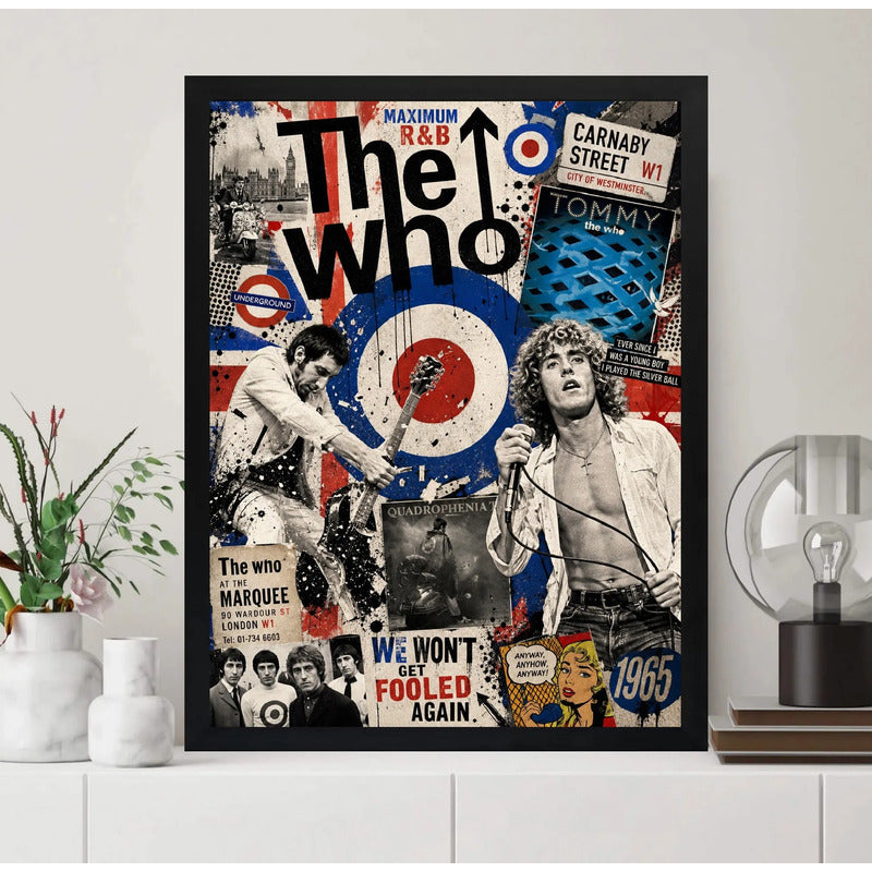 Cuadro The Who Banda Rock Art Quadrophenia Musica Decoracion Marco Negro