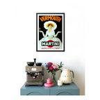 Cuadro Vermut Martini Vermouth Licor Retro Cocina Decoracion Marco Negro