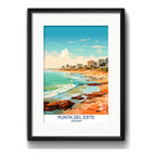 Cuadro Punta Del Este Uruguay Rambla Playa Mar Con Paspartú