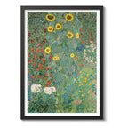 Cuadro Gustav Klimt Classics Obras Arte Pinturas Decoracion Farm Garden With Sunflowers Marco Negro