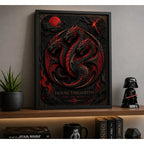 Cuadro Game Of Thrones Targaryen Dragón Serie Efecto 3d Marco Negro