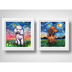 Set 2 Cuadros Perro Van Gogh Poodle Dachshund Decoracion
