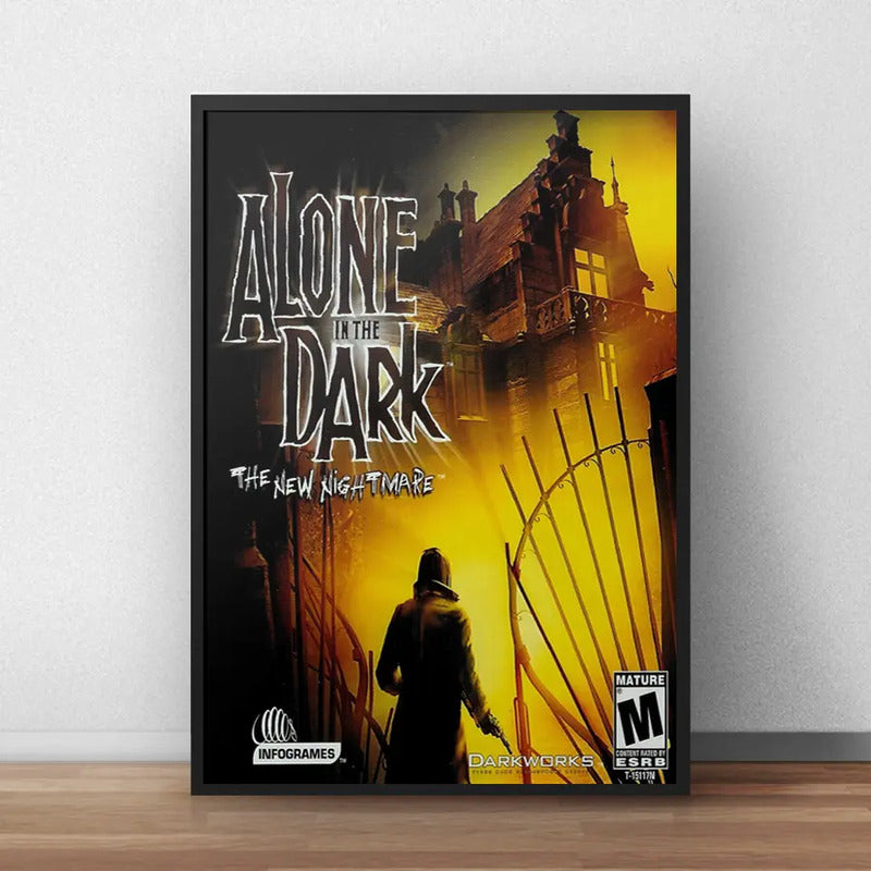 Cuadro Alone In The Dark Game Ps Videojuego Decoracion Geek Marco Negro