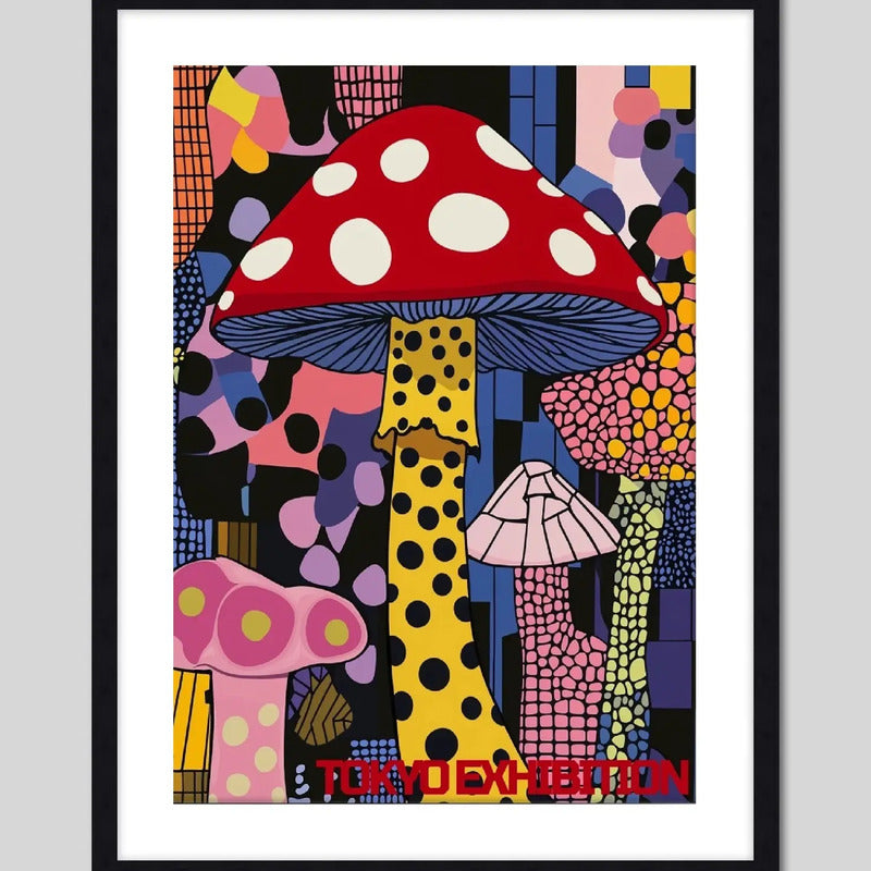 Cuadro Cucumelo Hongos Yayoi Kusama Arte Japon Decoracion Cucumelo Acid Dreams Yayoi 5 Marco Negro