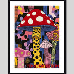 Cuadro Cucumelo Hongos Yayoi Kusama Arte Japon Decoracion Cucumelo Acid Dreams Yayoi 5 Marco Negro