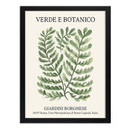 Cuadro Dormitorio Living Verde Botanico Flower Market Italia Marco Negro