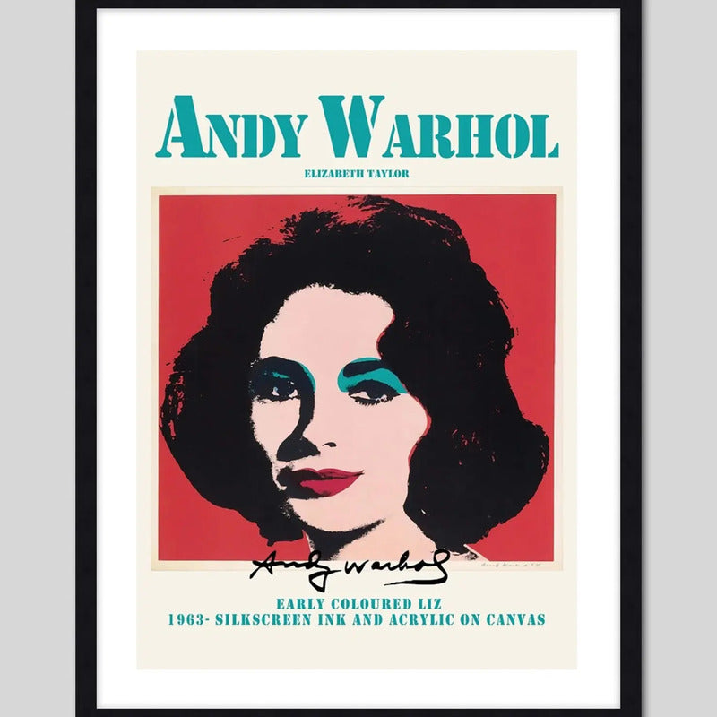 Cuadro Andy Warhol Pop Art Monroe Mariposa Flores Decoracion Andy Warhol Elizabeth Taylor Marco Negro