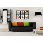Set 6 Cuadros Mario Bros Luigi Toad Pop Art Game Decoracion Marco Negro