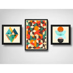 Set 3 Cuadros Geometrico Escandinavo Abstracto Decoracion B4