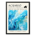 Cuadro Acuario Signo Astrologia Horoscopo Piedra Amatista Marco Negro