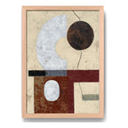 Cuadro Dormitorio Living Boho Abstracto B2 Tono Terroso Oak Marco Marrón Claro