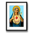 Cuadro María Inmaculada Jesus Brs1 Decoracion Con Paspartú Marco Negro