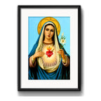 Cuadro María Inmaculada Jesus Brs1 Decoracion Con Paspartú Marco Negro