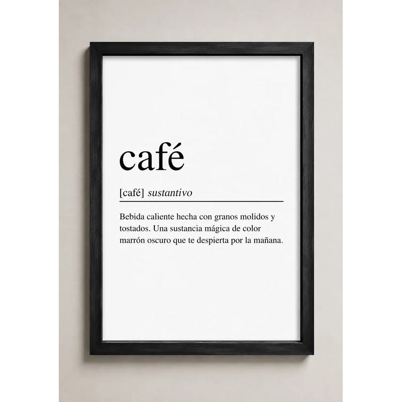 Cuadro Café Definicion Significado Coffee Decoracion Casa Marco Negro