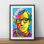 Cuadro Woody Allen Pop Art Director Peliculas Con Paspartú Marco Negro