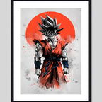 Cuadro Goku Dragon Ball Sol Japón Anime Arte Decoracion Marco Negro