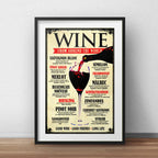 Cuadro Vinos Del Mundo Retro Arte Decoracion Con Paspartú Marco Negro
