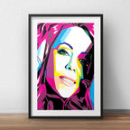 Cuadro Mariah Carey Pop Art Fashion Decoracion Con Paspartú Marco Negro