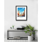 Cuadro Madrid Espana Spain Ciudad 53x43cm Con Paspartú Marco Negro