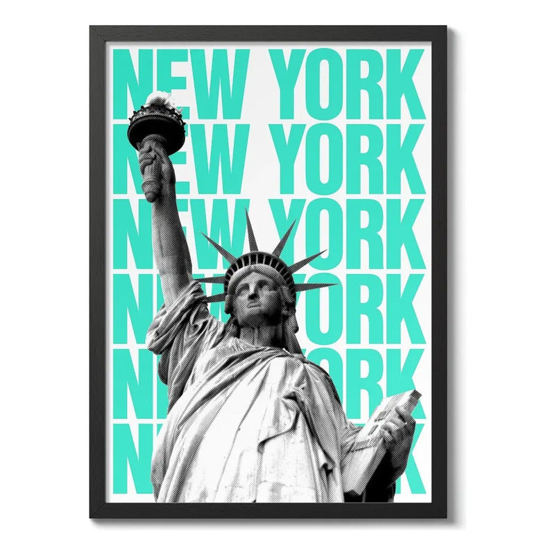 Cuadro Nueva York Arte Estatua Libertad New York Decoracion Estatua De La Libertad New York Marco Negro