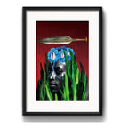 Cuadro Oxossi Orixa Umbanda Seta Decoracion Con Paspartú Marco Negro