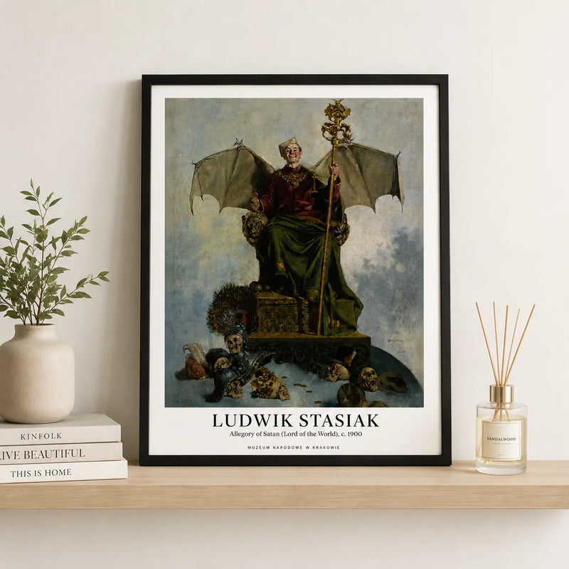 Cuadro Ludwik Stasiak Alegoría De Satanás Arte Exposición Marco Negro