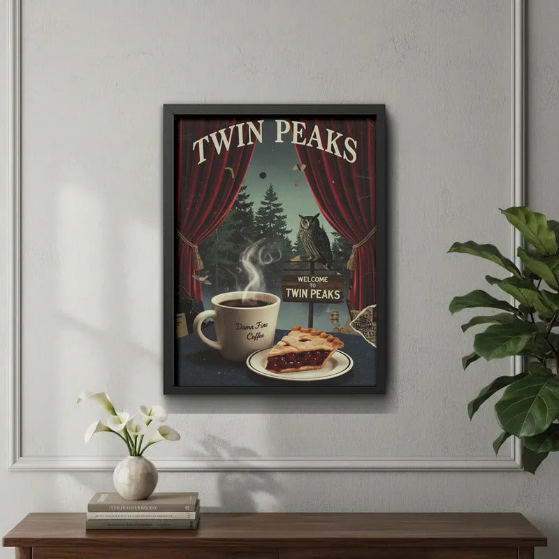 Cuadro Twin Peaks Serie Tv Elementos Iconicos Arte Retro Marco Negro