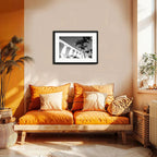 Cuadro Rio De Janeiro Blanco Y Negro B6 53x43cm Con Paspartú Arcos Da Lapa Con Marco Negro