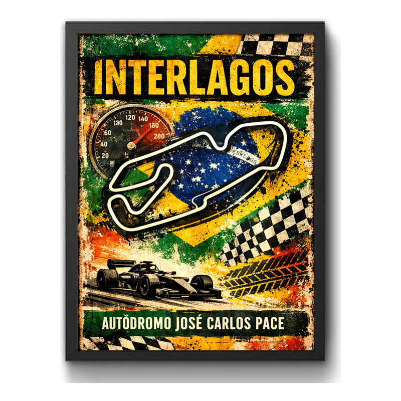 Cuadro Interlagos Circuito Carrera Formula 1 Autodromo Marco Negro